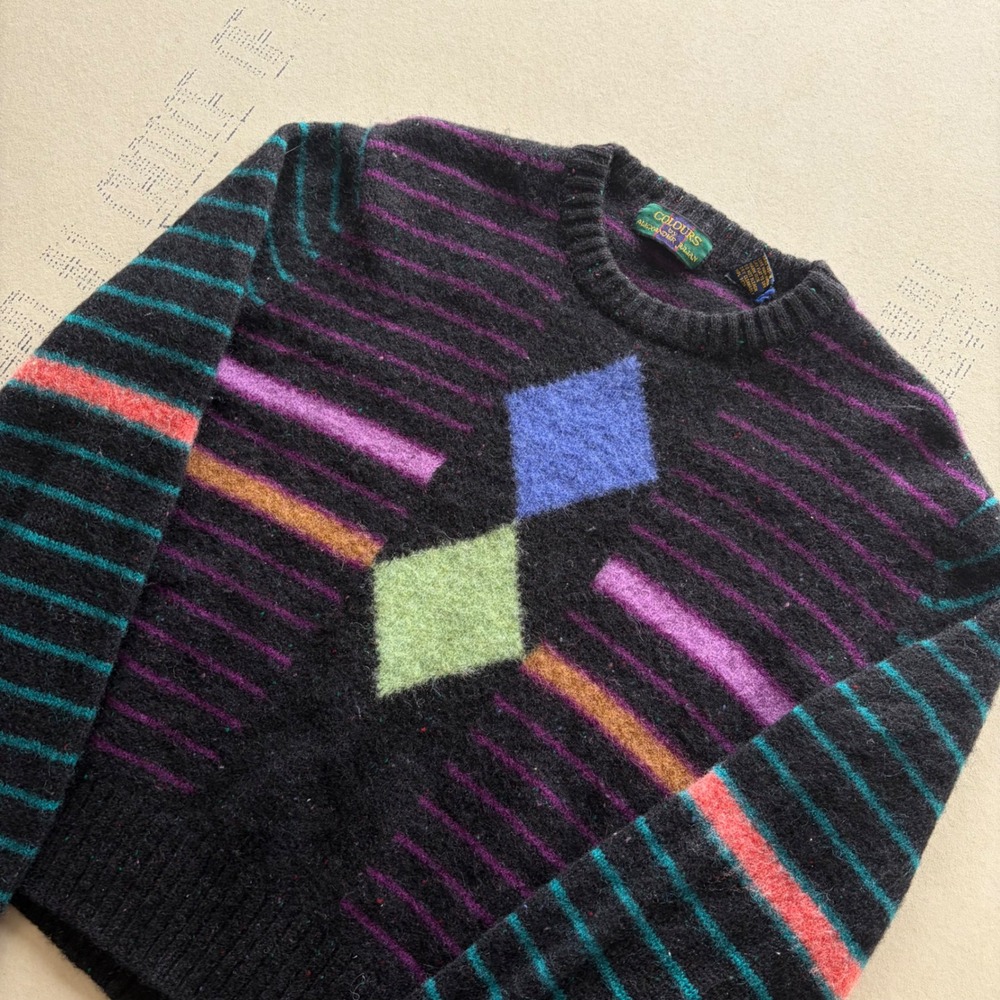 Vintage 90s Colours by Alexander Julian Wool Sweater